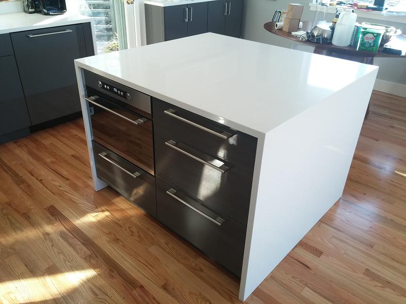 After: Kitchen with dark shaker cabinets